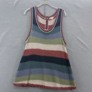 POL Sweater Sleeveless Tank Women’s‎ Sz Large Color Block Stripped, Lightweight